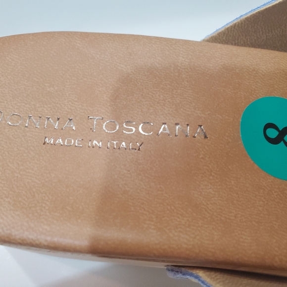 Blue suade clog sandals in size 8 new with tags by Donna Toscana made in… - Picture 3 of 7